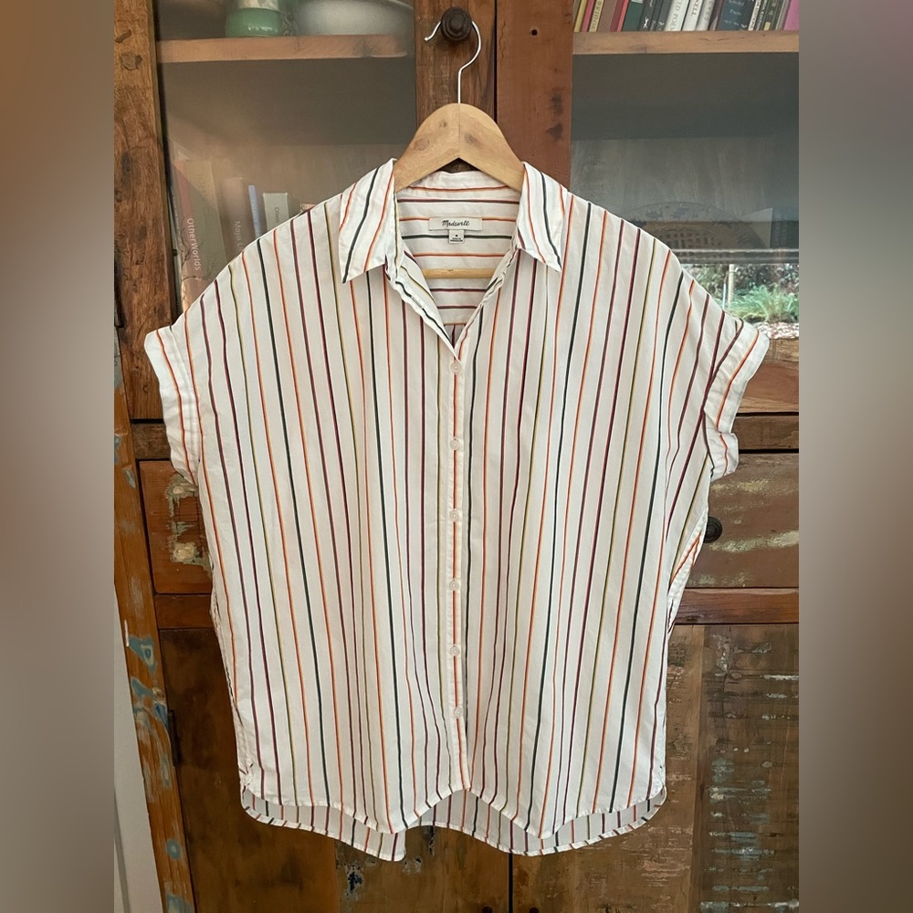 Madewell Cotton Central Button Down Shirt Sadie Stripe